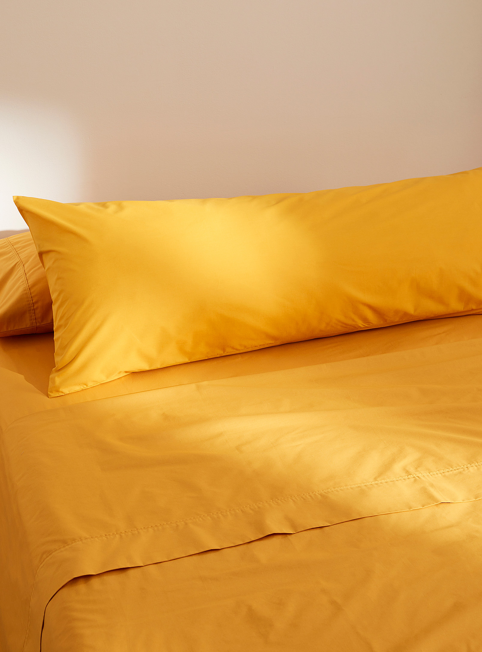 Simons Maison Percale Plus Body Pillow Case In Bright Yellow