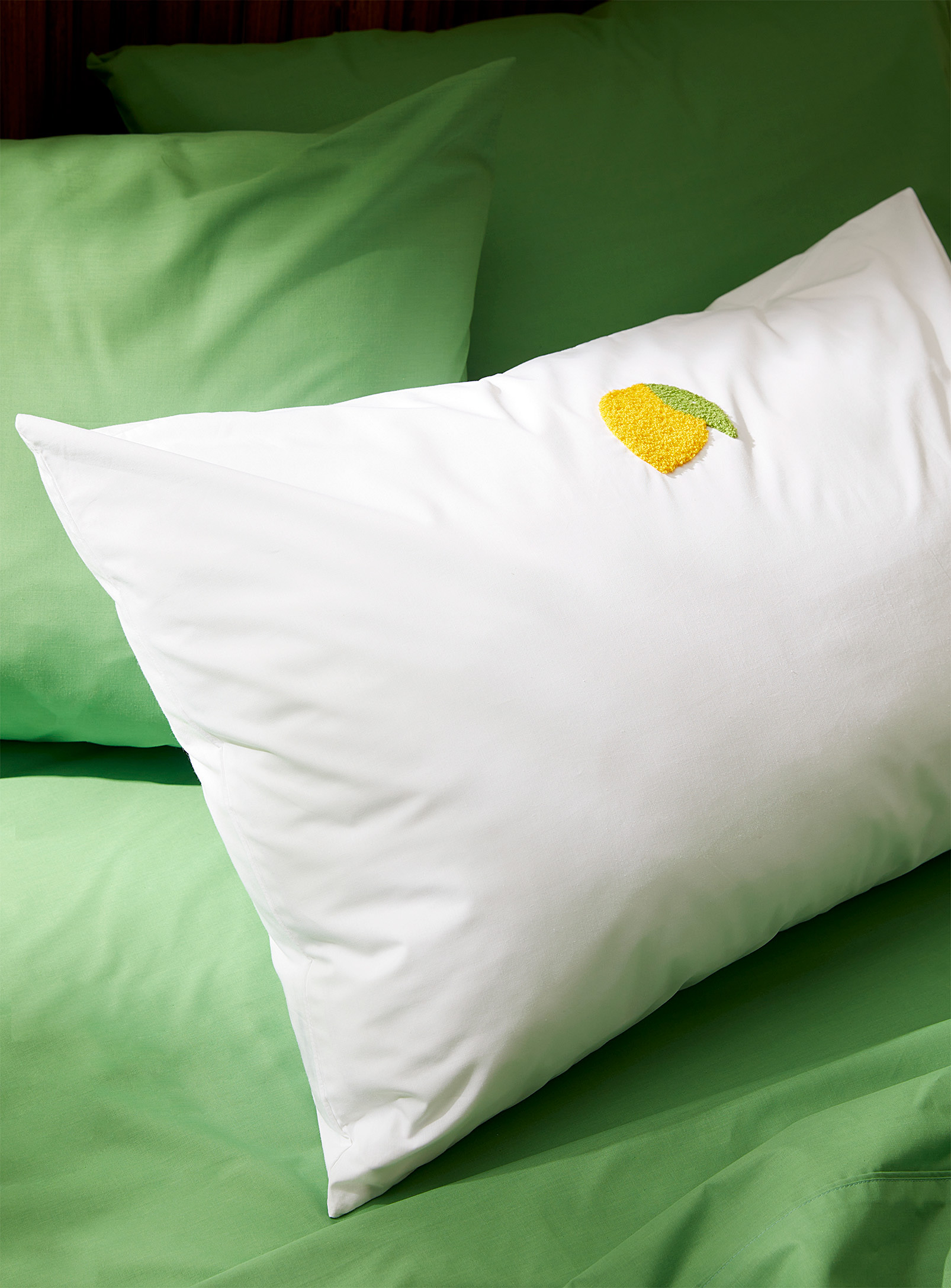 Simons Maison Lemon Tufted Pillowcase In White