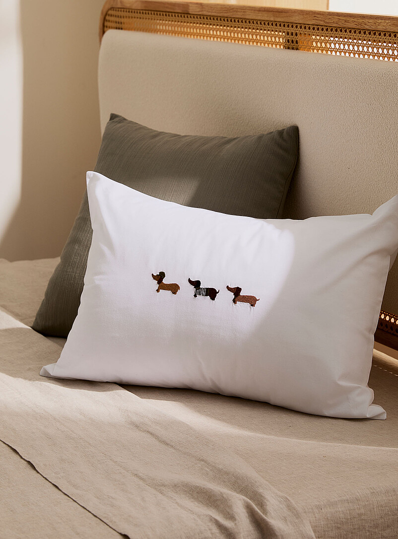 Embroidered Dachshunds Children's Pillowcase