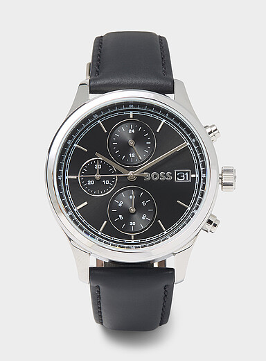 La montre noire chronographe