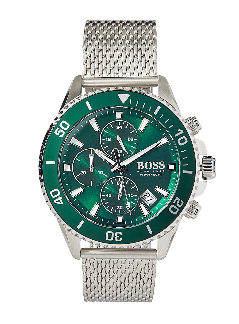 BOSS Patterned Green Admiral watch for men