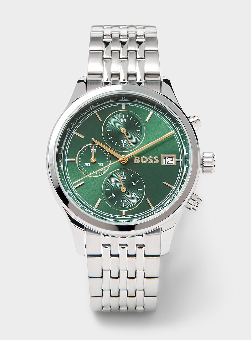 Green chronograph watch product image 2