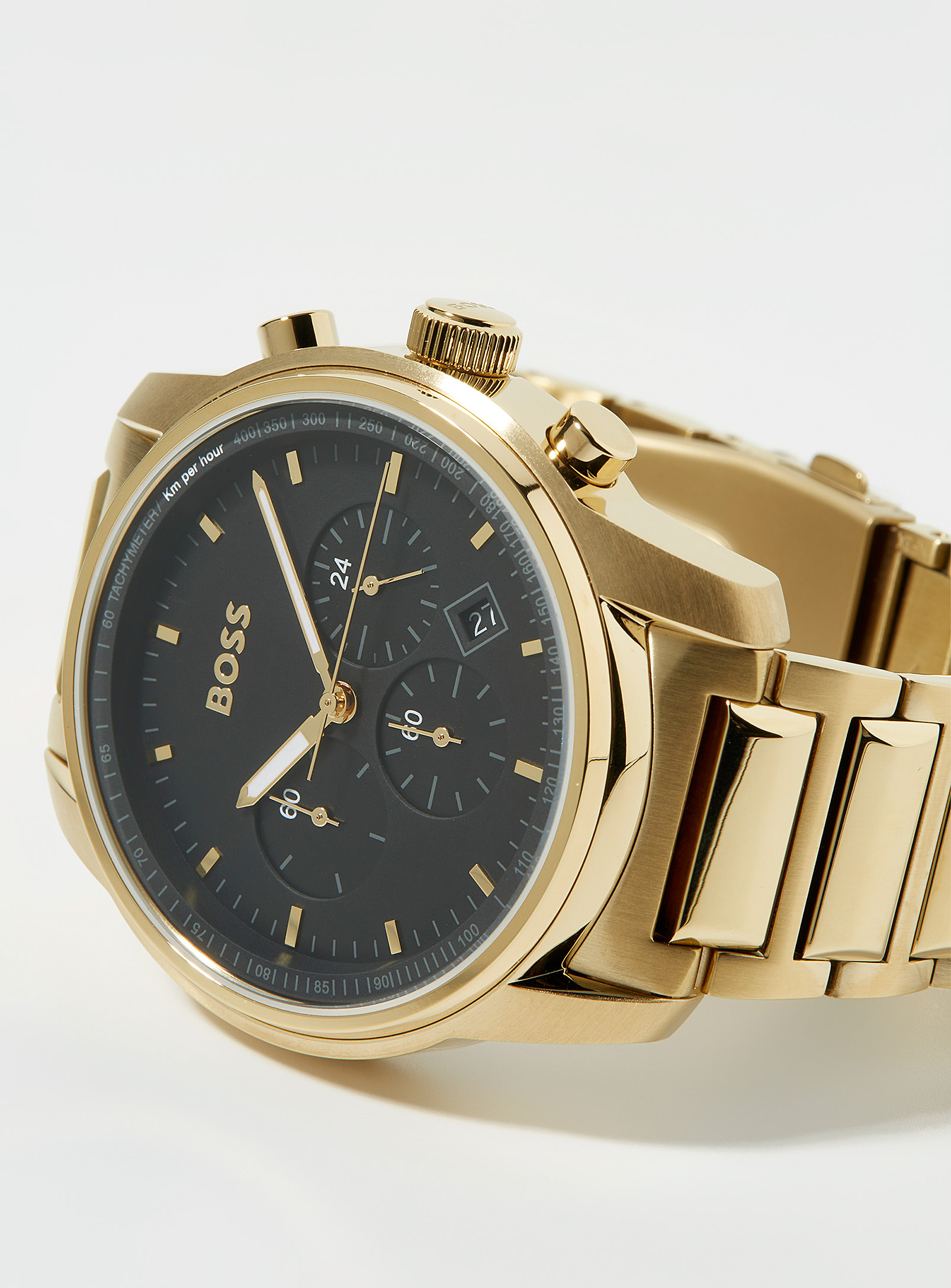 Hugo Boss Gold Chronograph Watch In Assorted