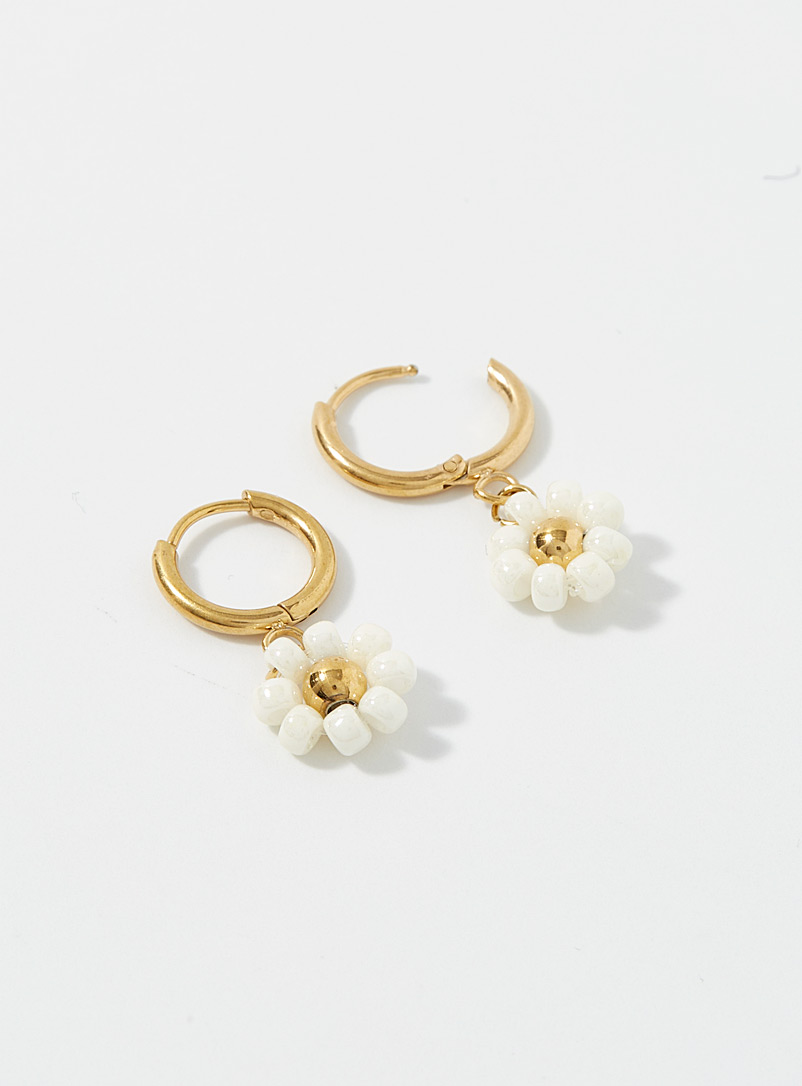 Simons White Daisy earrings for women