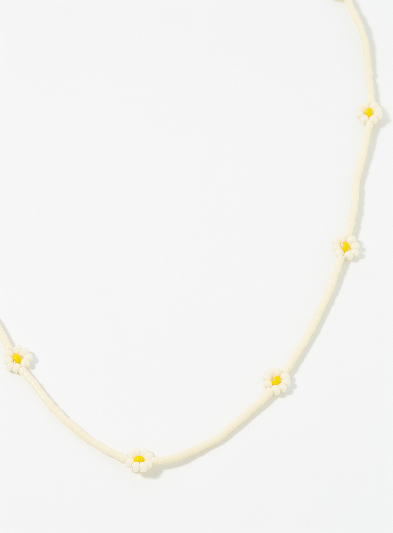 Simons White Daisy bead necklace for women