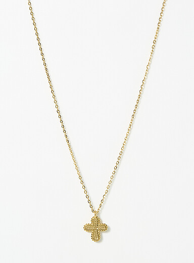 One String Cross Chain Textured cross chain | Simons | | Simons