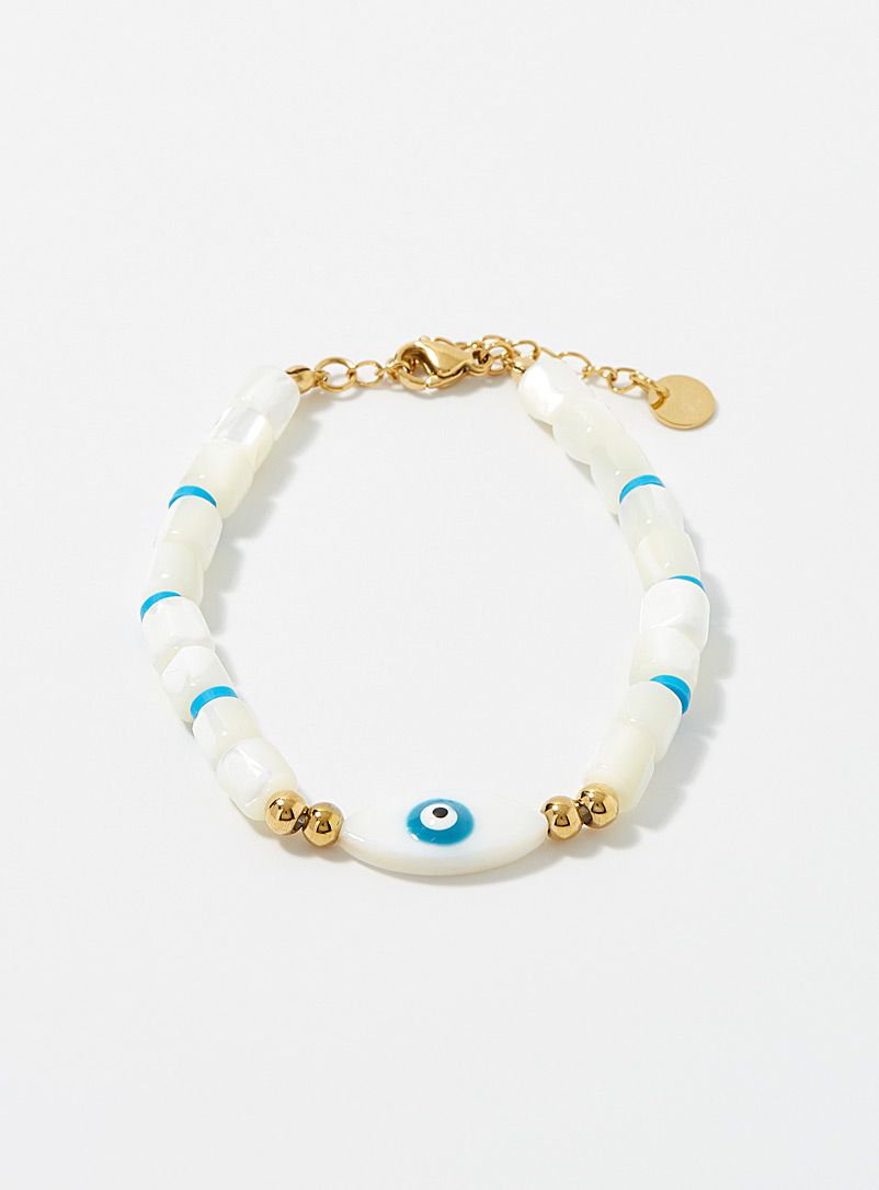 Simons White Pearly eye bracelet for women