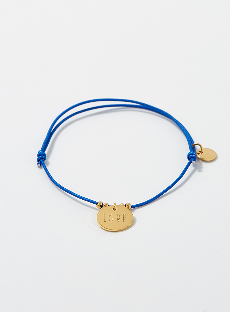 Simons: Le bracelet coloré Love Bleu royal-saphir pour femme
