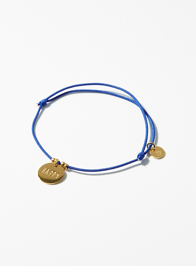 Simons Sapphire Blue Etched charm colourful bracelet for women