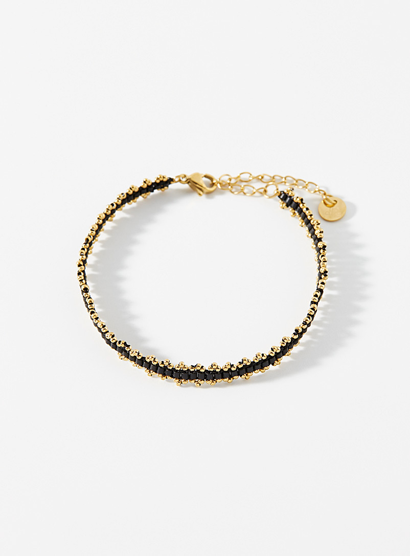 Simons Black Ornamental bead bracelet for women