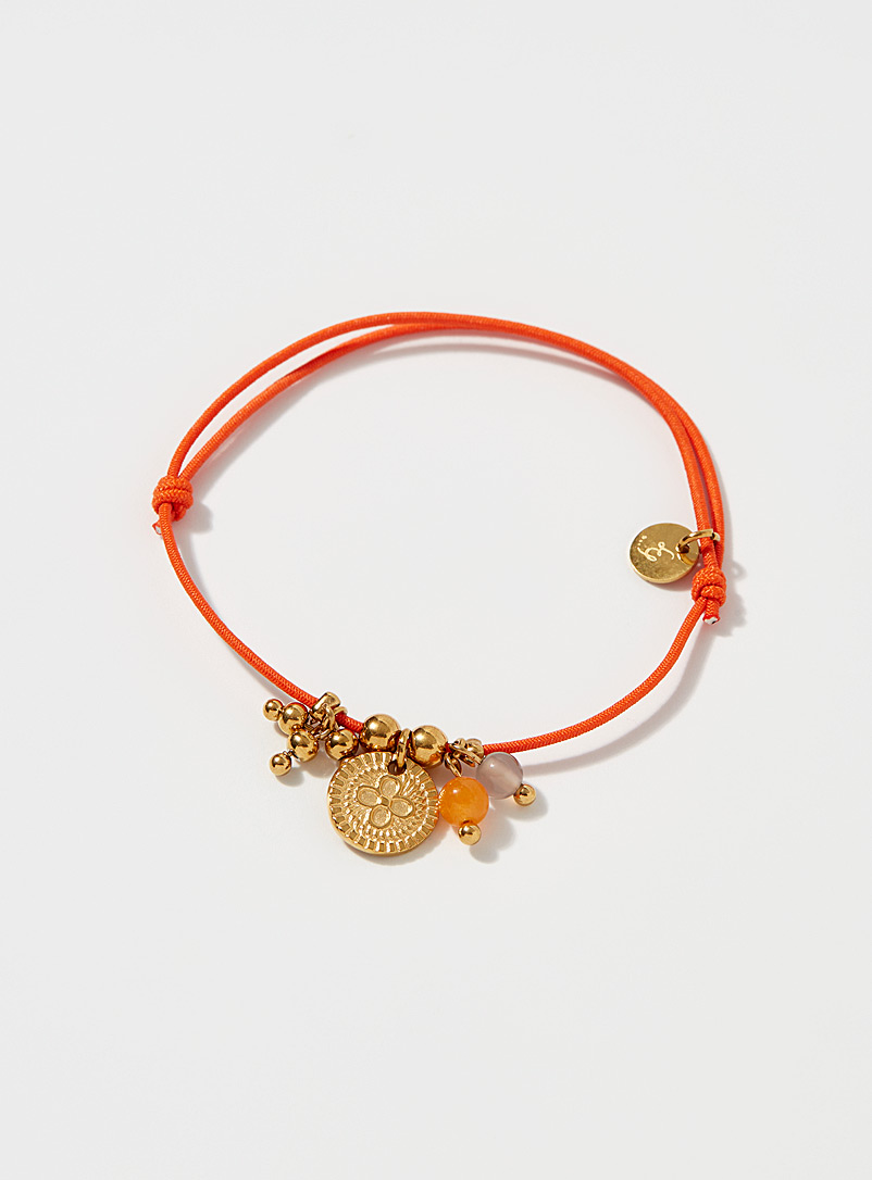Simons Orange Bohemian charm elastic bracelet for women