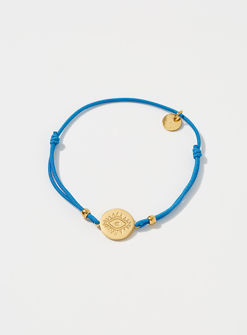 Simons Teal Eye charm elastic bracelet for women