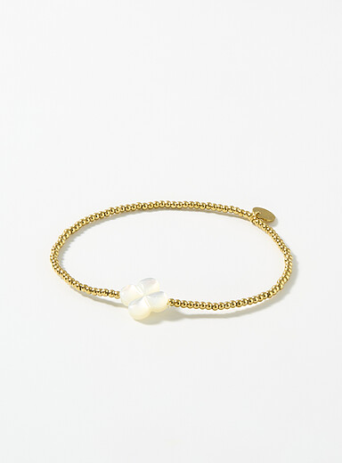 Pearly clover bead bracelet | Simons | | Simons
