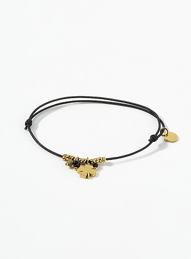 Le bracelet corde billes et tr&egrave;fle