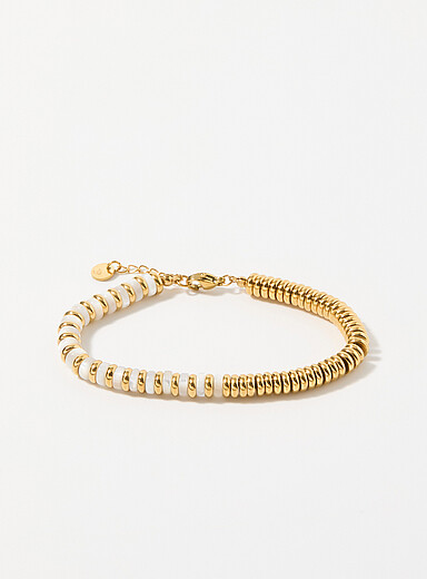 Natural stone and disc bracelet