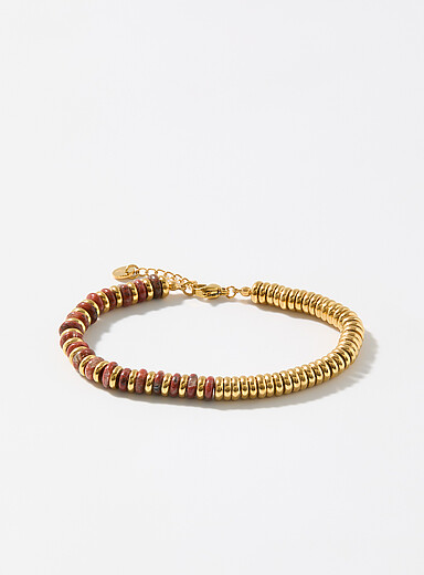 Le bracelet disques et pierres naturelles