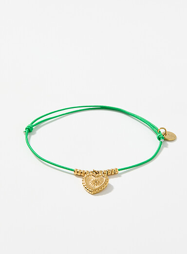 Golden heart cord bracelet