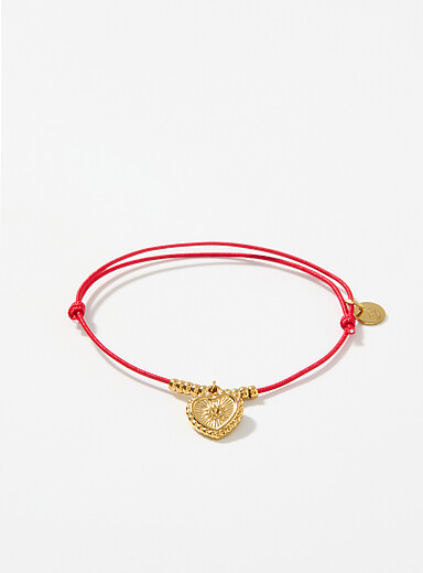 Le bracelet corde coeur dor&eacute;