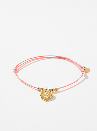 Le bracelet corde coeur dor&eacute;