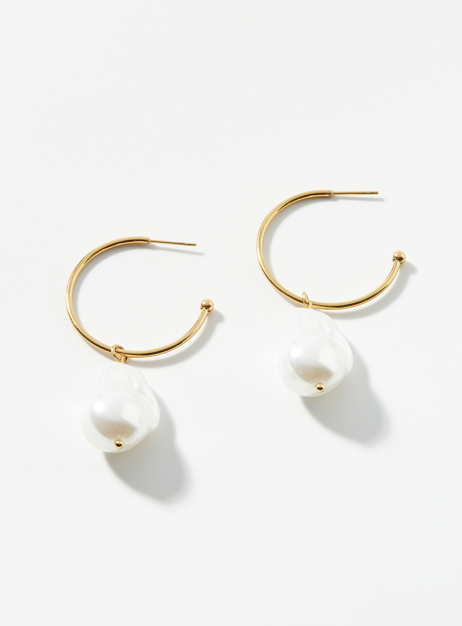 Simons - Women's Chunky bead open Hoop Earrings