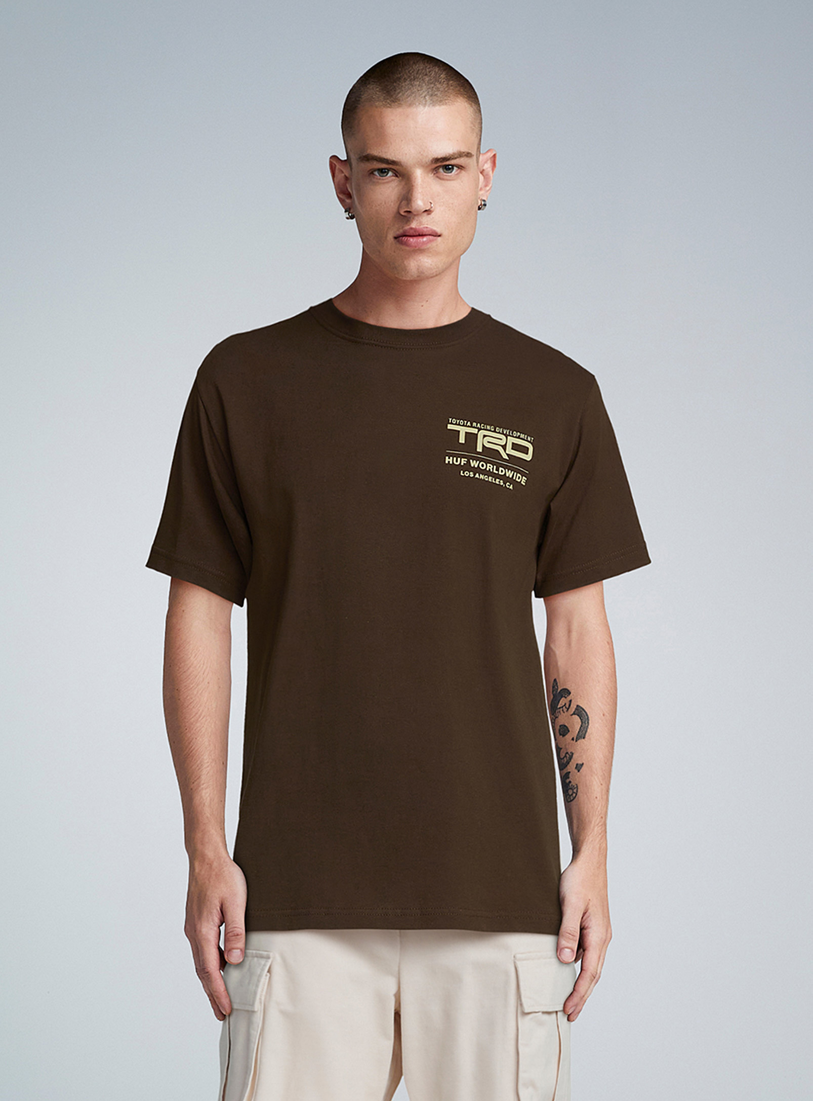 Huf Trd Off-road T-shirt In Brown