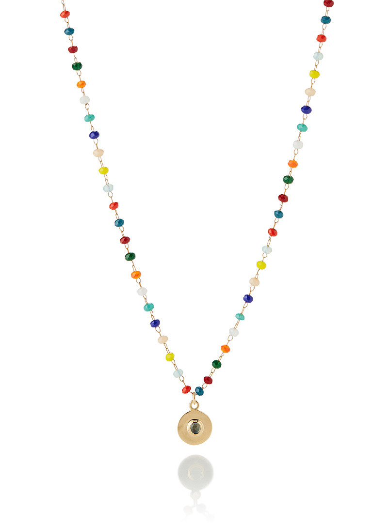Gag et Lou: Le collier Chapelet multicolore Jaune à motifs pour femme
