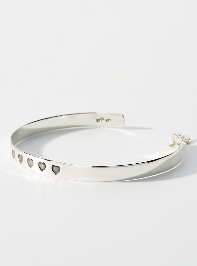Gag et Lou Silver Small heart cuff bracelet for women