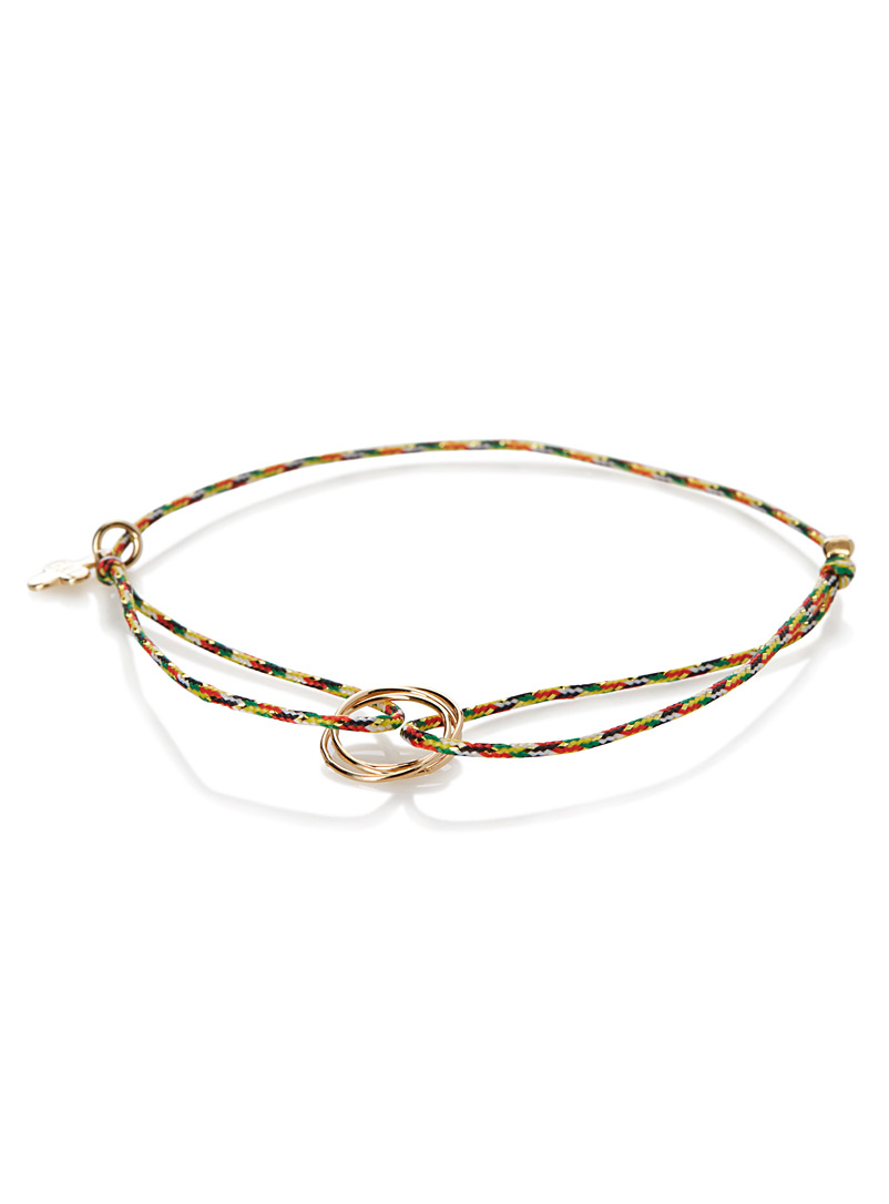 Gag et Lou Medium Brown Colourful thread ring bracelet for women