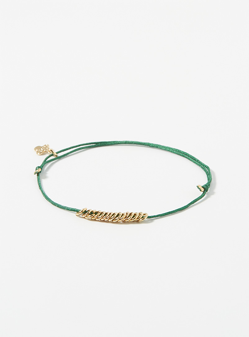 Gag et Lou: Le bracelet Arlequin Vert foncé-mousse-olive pour femme
