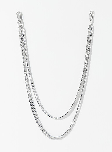 Double curb-link wallet chain