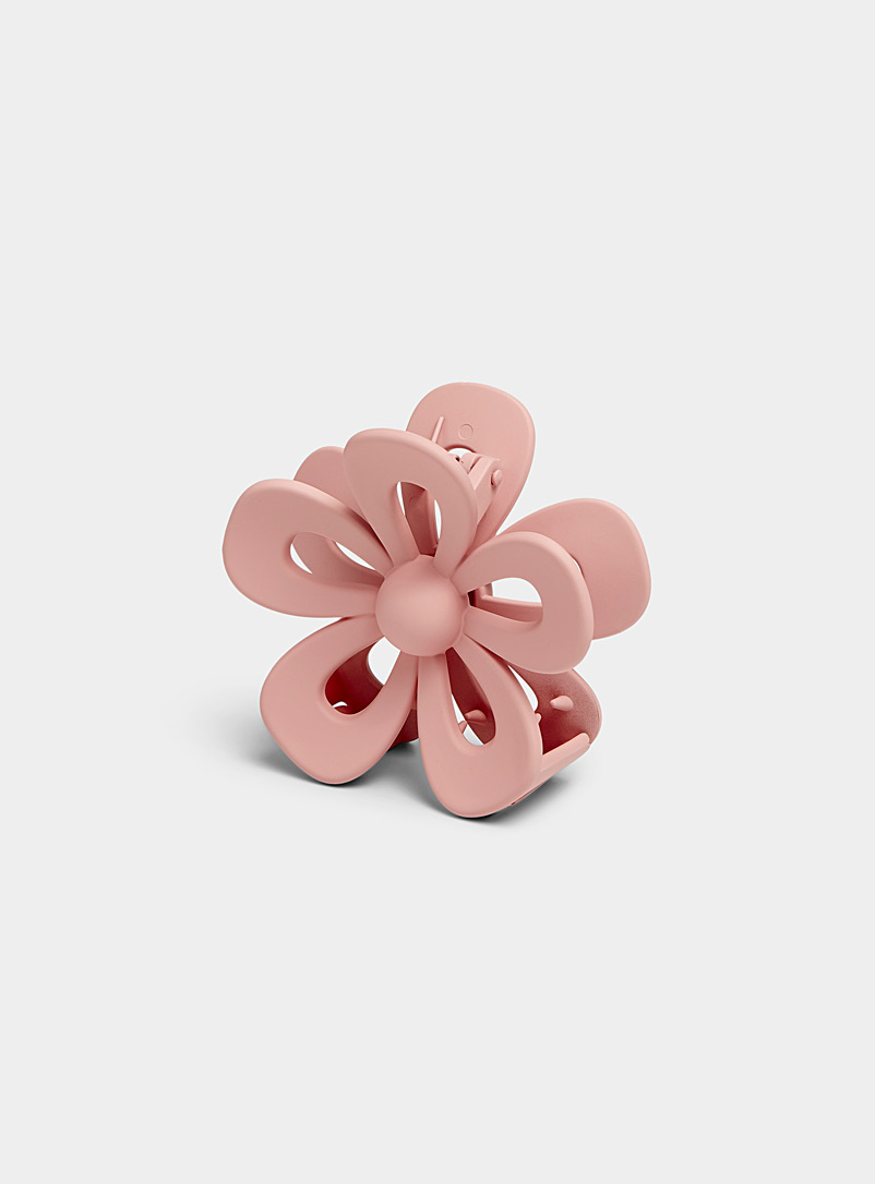 Simons Pink Matte floral clip for women