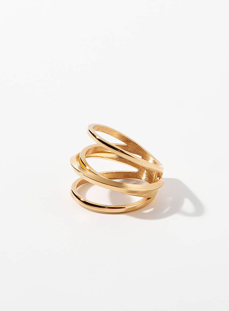 Le 31 Gold Triple-effect ring for men