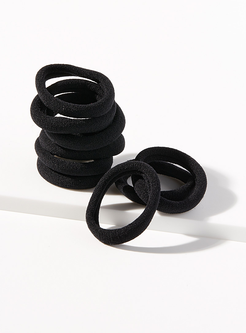 Simons Black Essential elastics Set of 10 for women