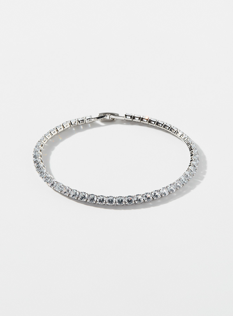 Le 31 Silver Cubic zirconia tennis bracelet for men