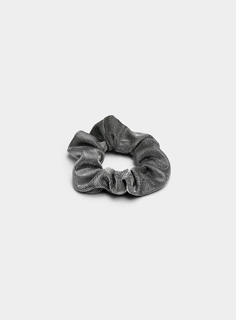 Simons Dark Grey Thready scrunchie for women