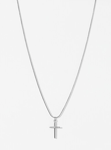Cross silver pendant necklace