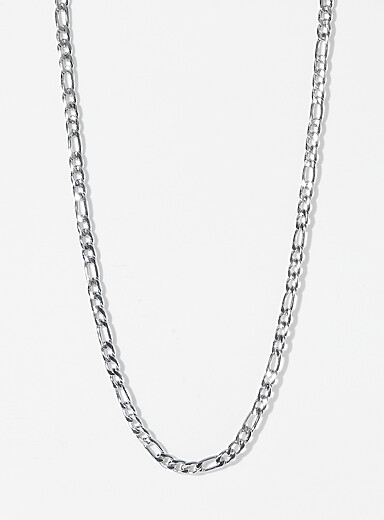 Le 31 Silver Figaro mesh chain for men