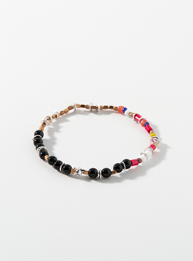 Le 31: Le bracelet billes mixtes colorées Assorti pour homme