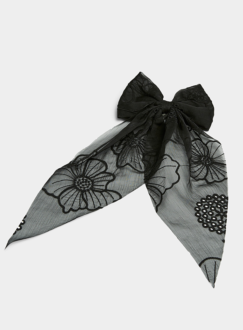 Simons: La barrette boucle florale XL Noir pour femme