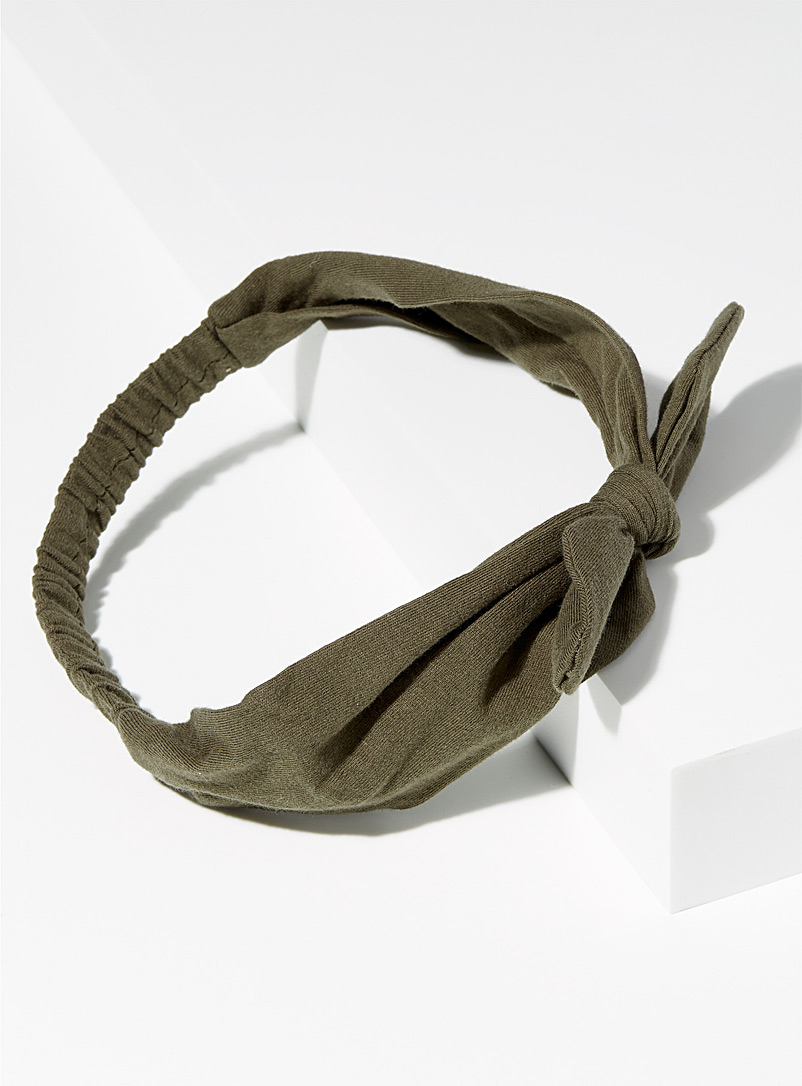 Simons Khaki Solid mini-bow headband for women
