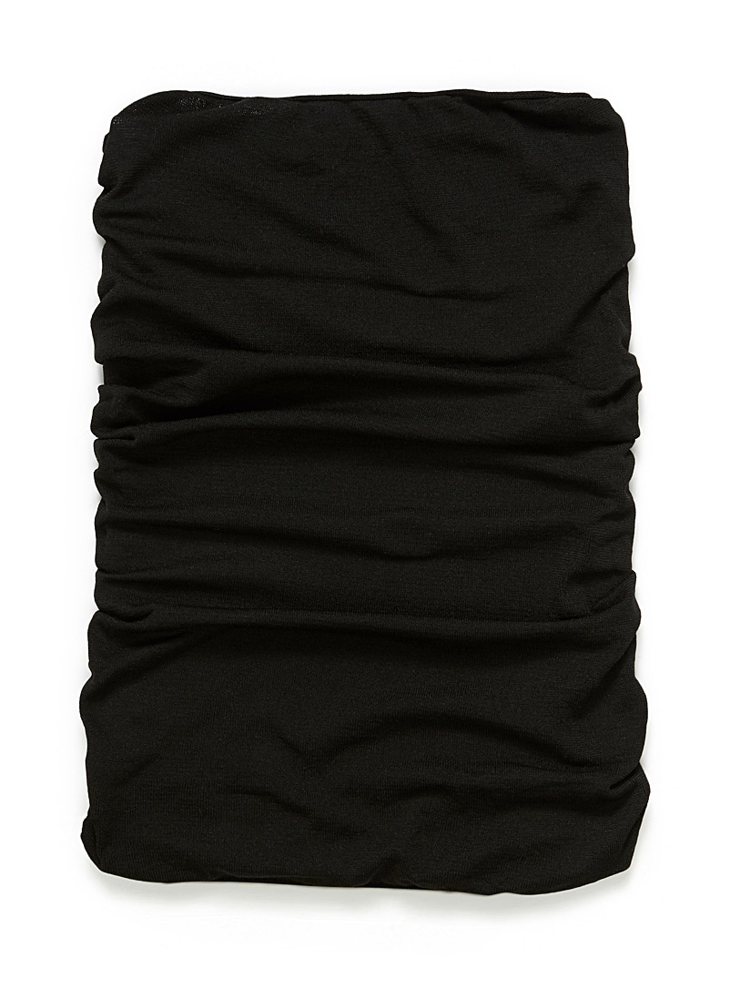 Large bandeau torsadé en jersey noir