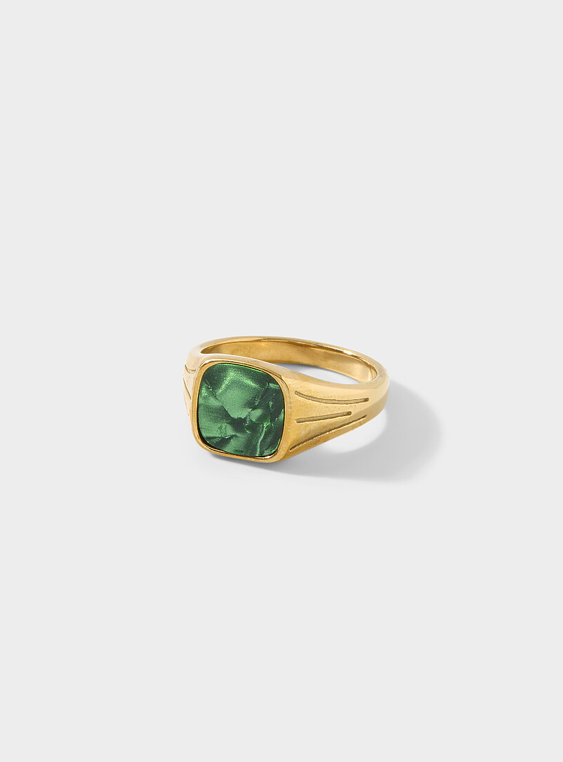Colourful enamel signet ring product image (primary)