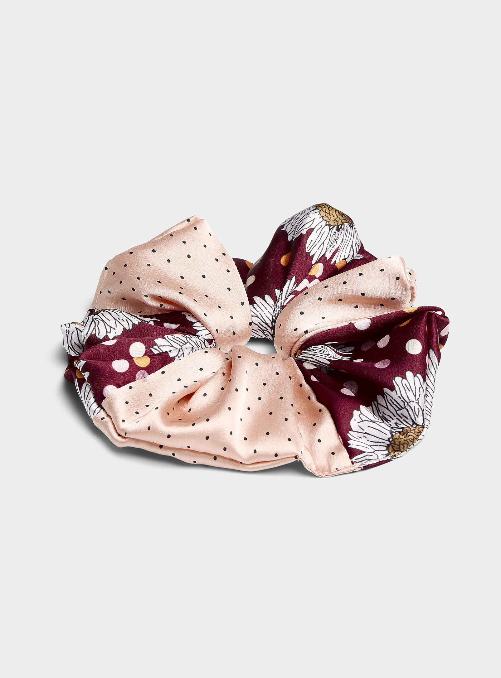 Simon's Daisy Patchwork Silk Scrunchie