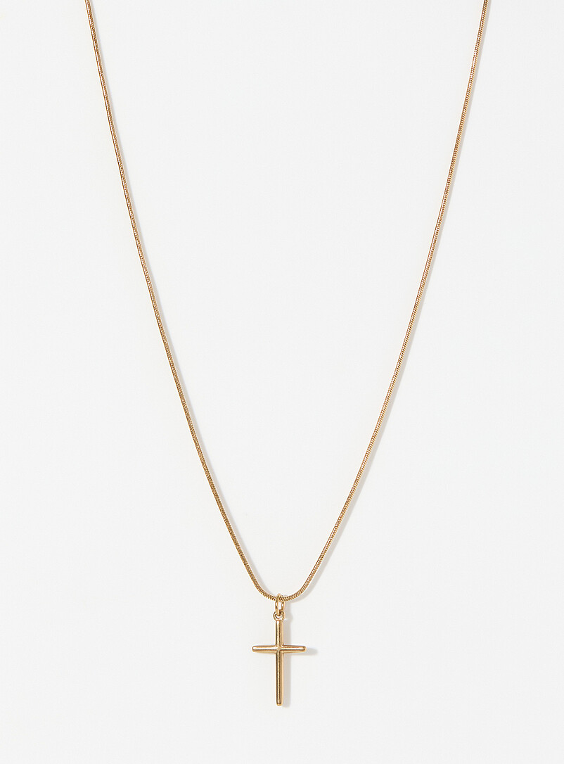 Cross golden pendant necklace product image (primary)