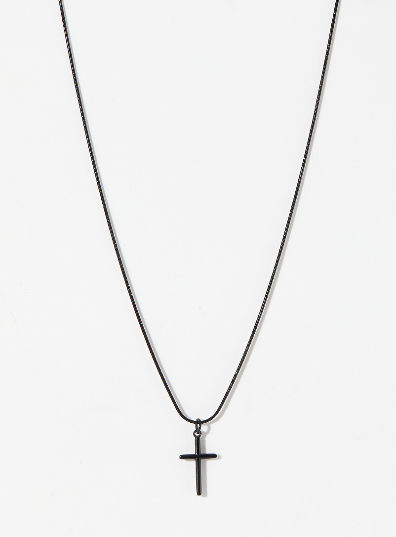 Cross Black Pendant Necklace