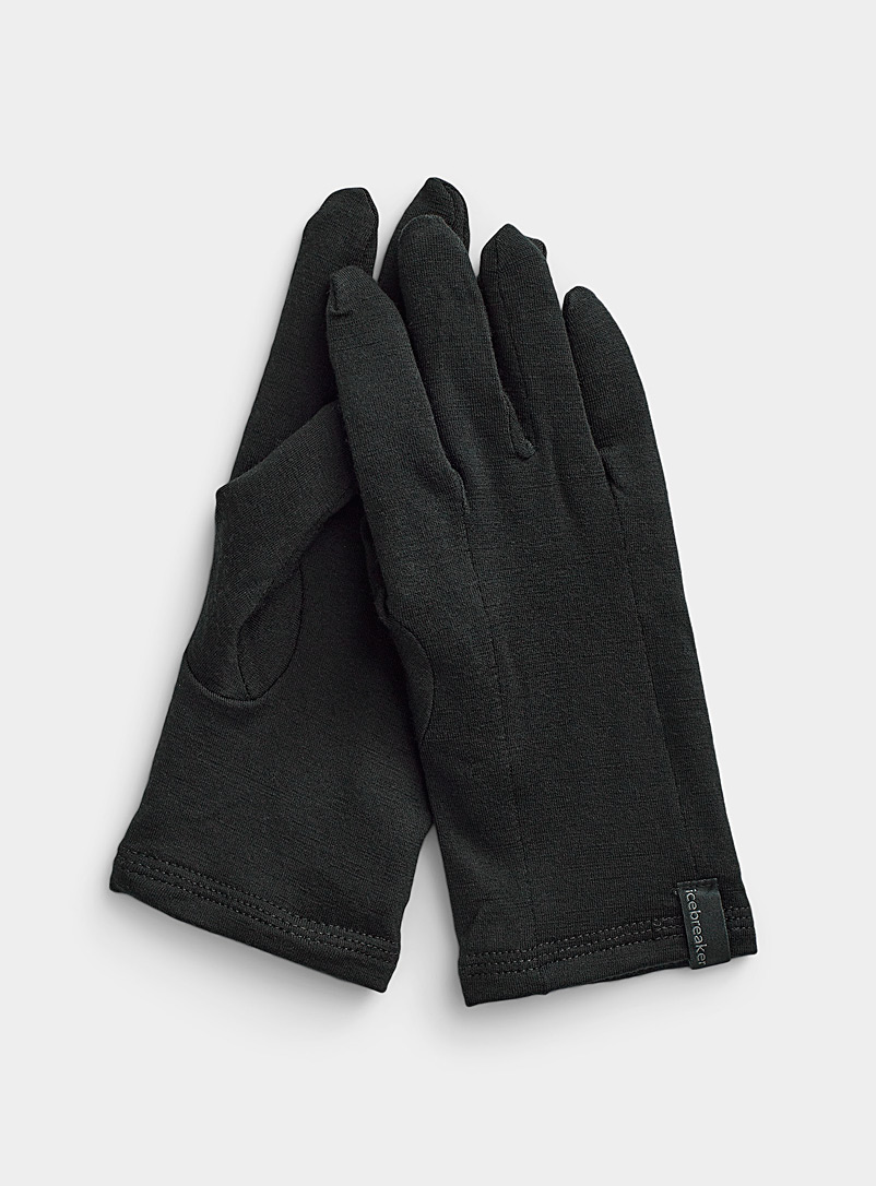 Icebreaker Black Oasis merino wool gloves for women