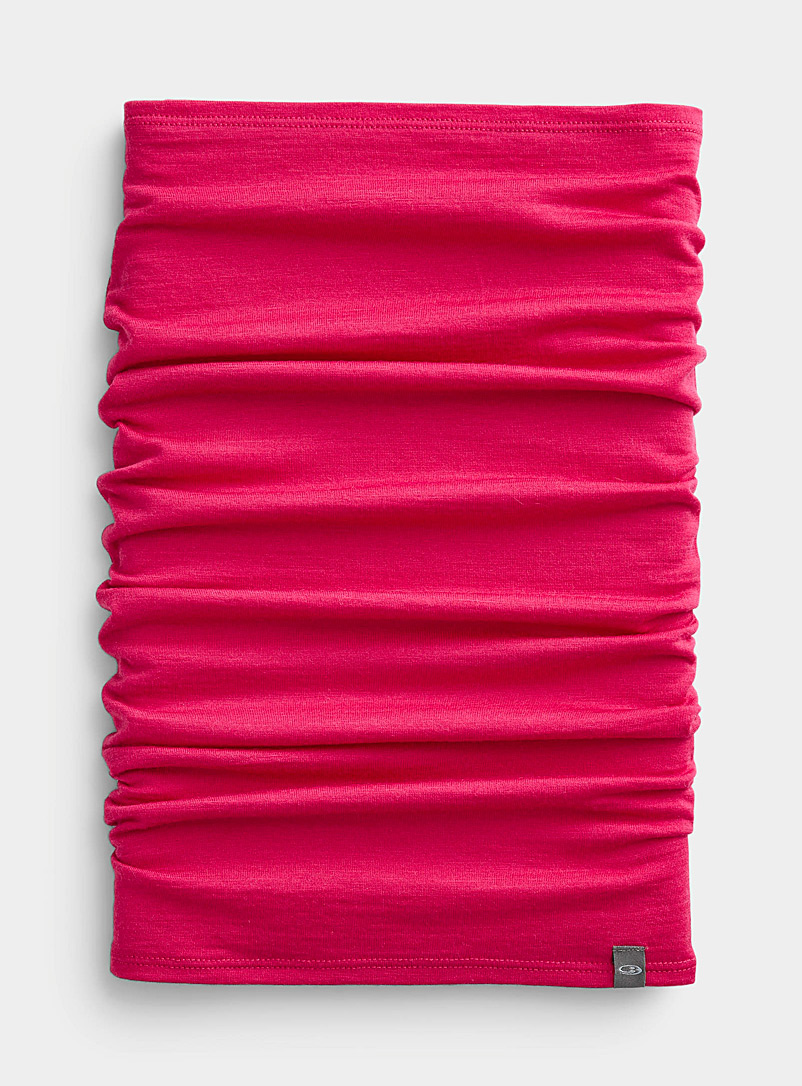 Icebreaker Pink Flexi Chute merino wool tube scarf for women