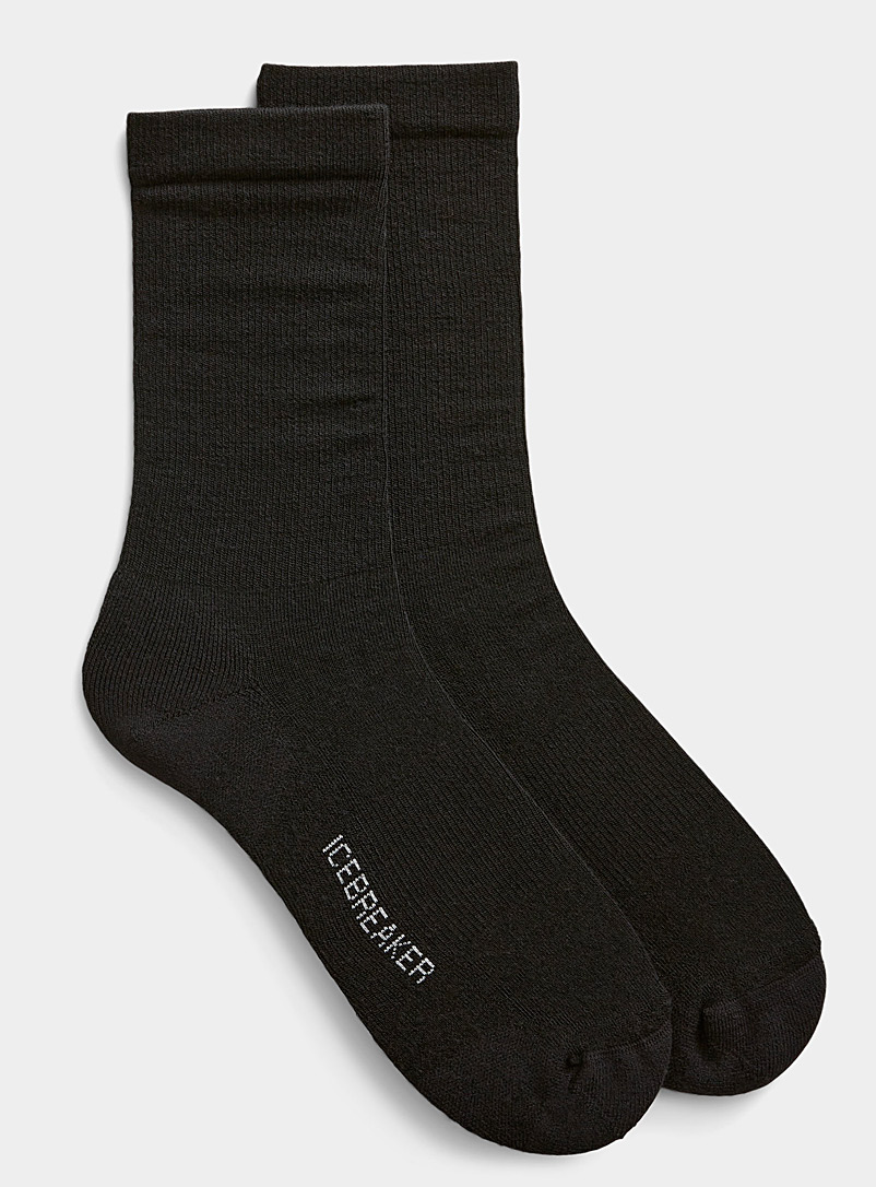 Icebreaker Black Merino knit sock for men