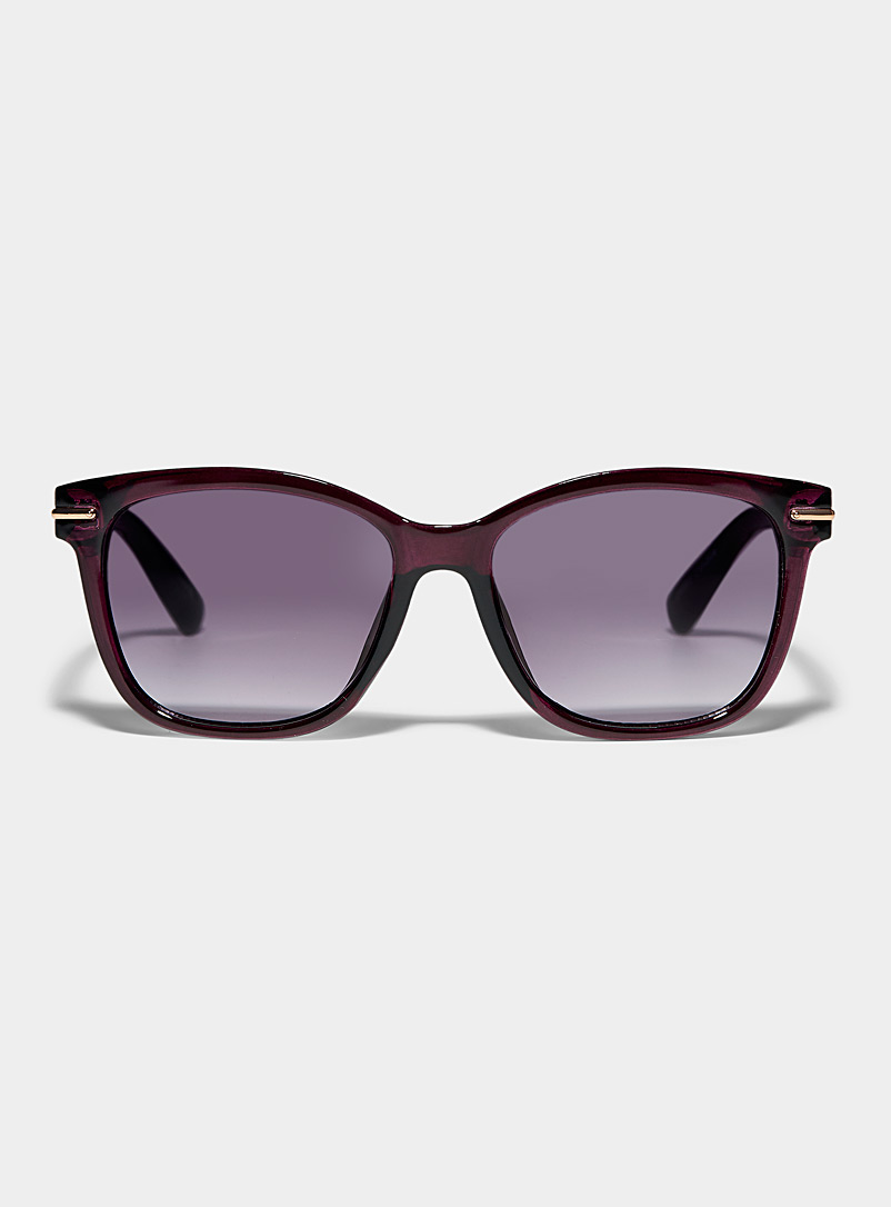 Simons Raspberry/Cherry Red Candice golden-accent square sunglasses for women