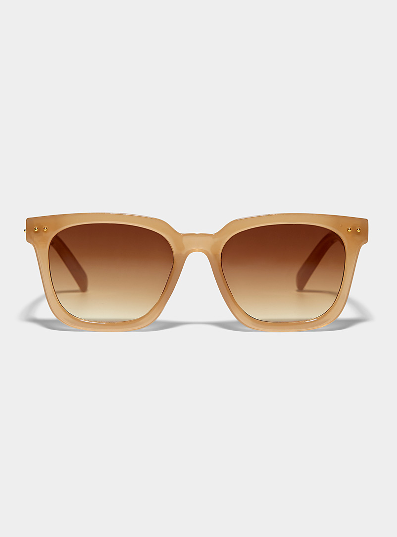 Simons: Les lunettes de soleil carrées monochromes Milla Brun moyen pour femme